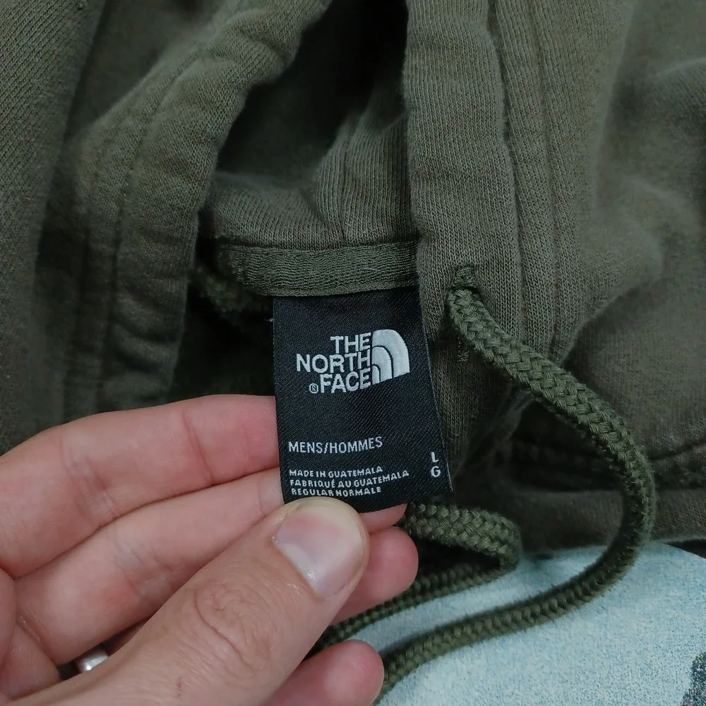 North Face Sweater Mens Large Green Hoodie Bear‎ Outdoor Casual